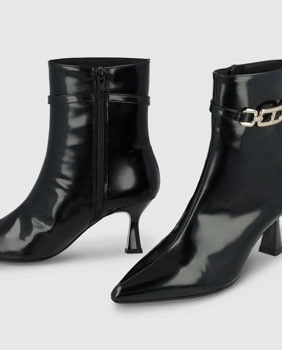 Botines de mujer en tejido efecto piel brillo - Lodi - Negro Negro-4