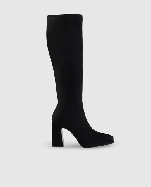 Imagen 0 de Botas de mujer con tacón y plataforma en antelina