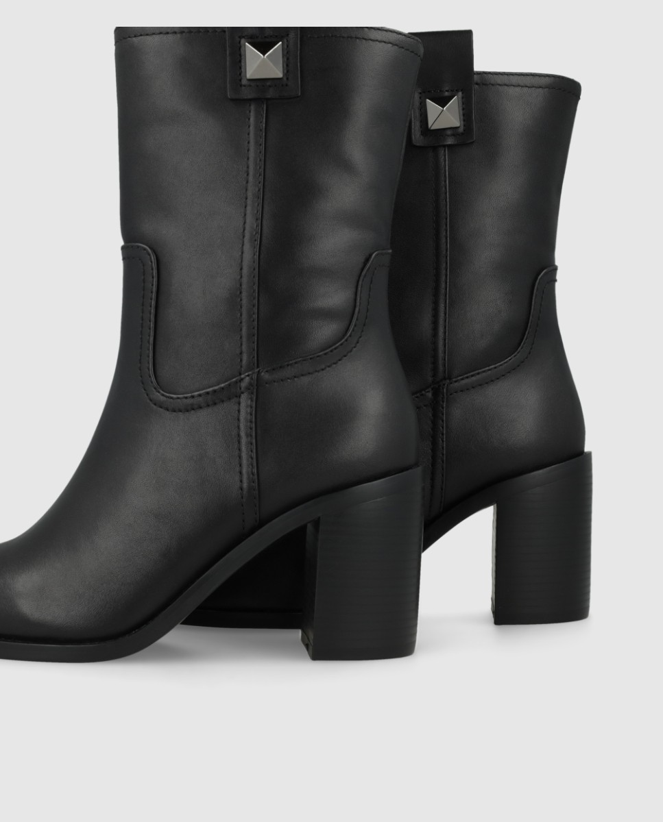 Botines de mujer en piel con tacón - Lodi - Negro Negro-2