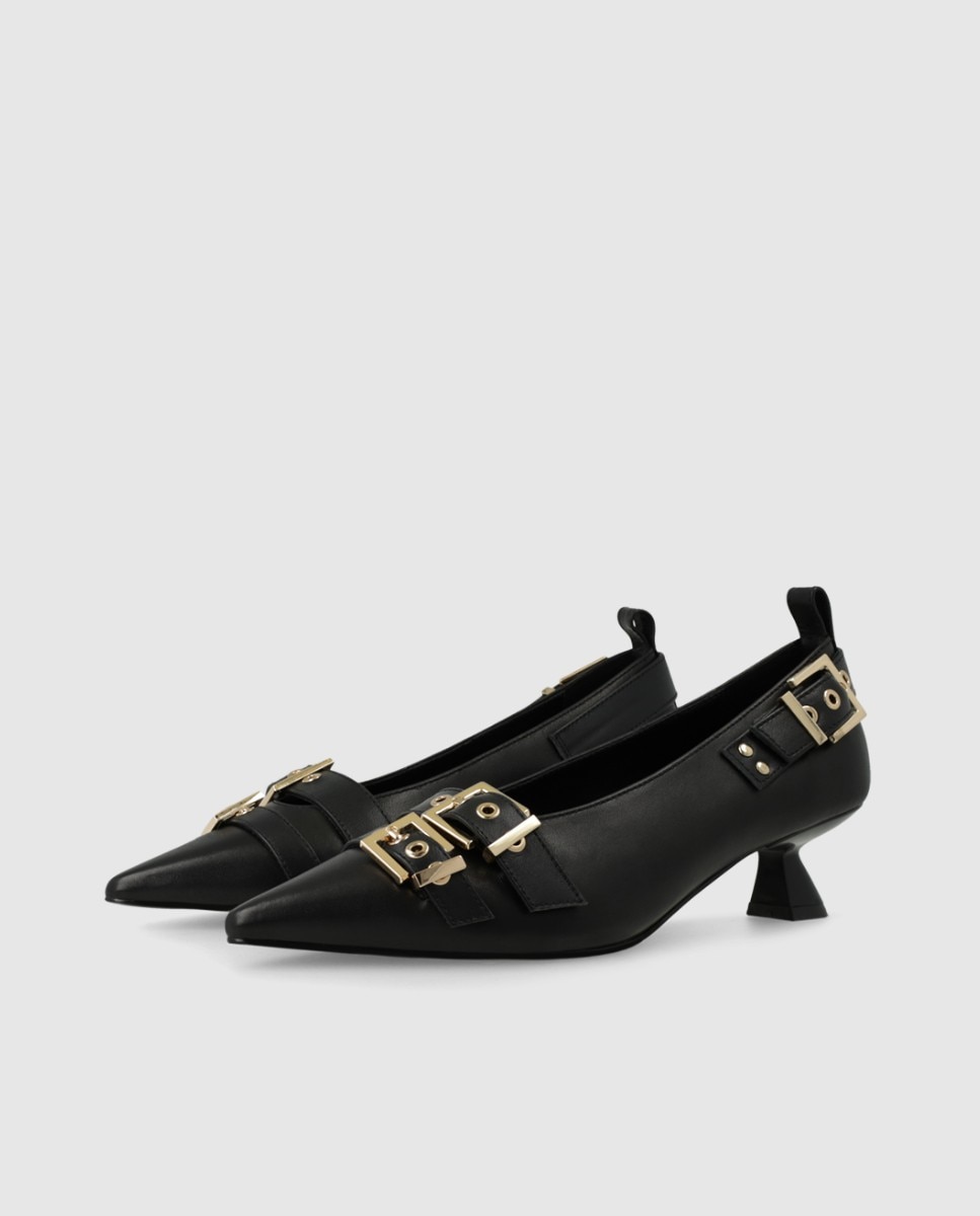 Imagen 3 de Zapatos de salón de mujer en piel con adornos - Lodi - Negro Negro
