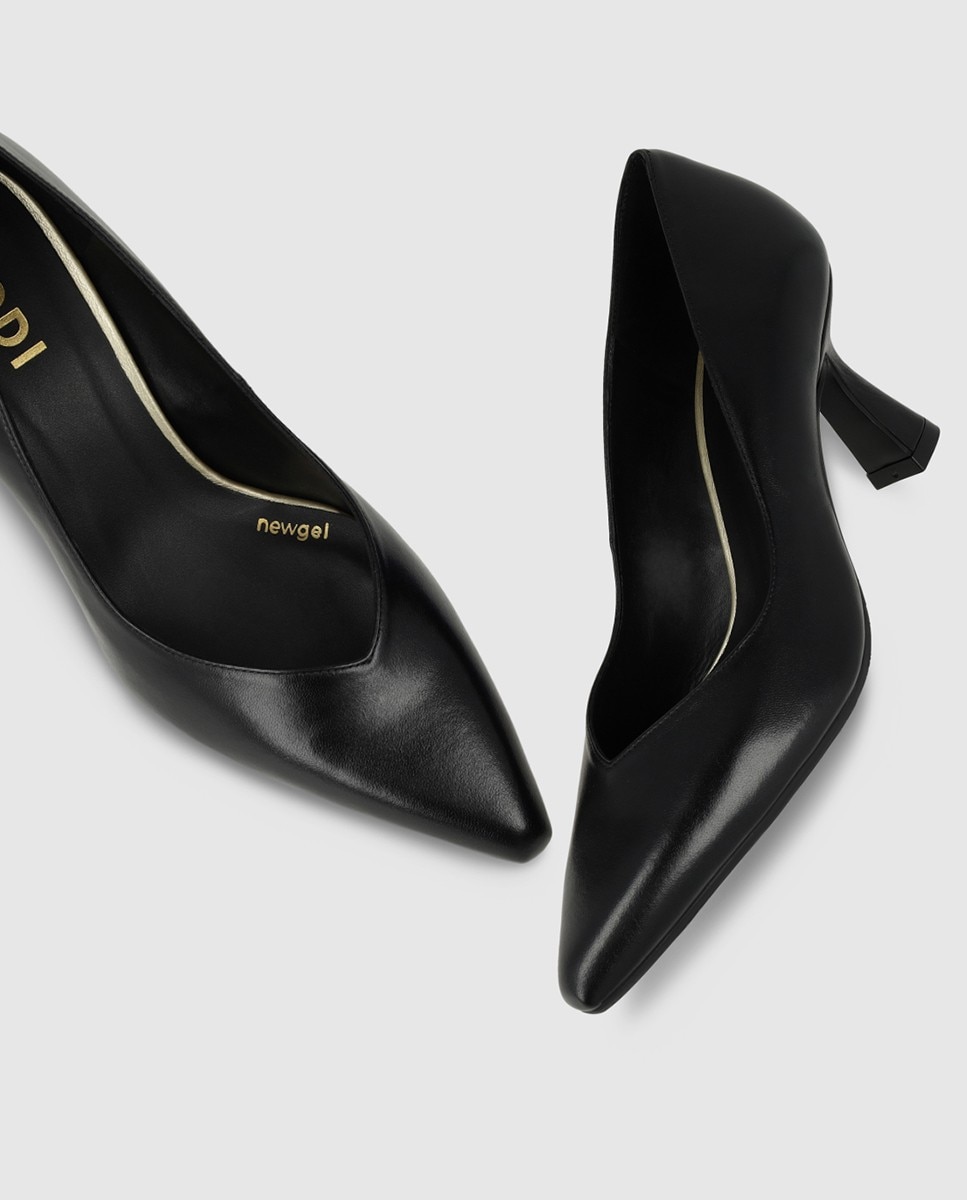 Zapatos de salón de mujer en piel con tacón - Lodi - Negro Negro-4