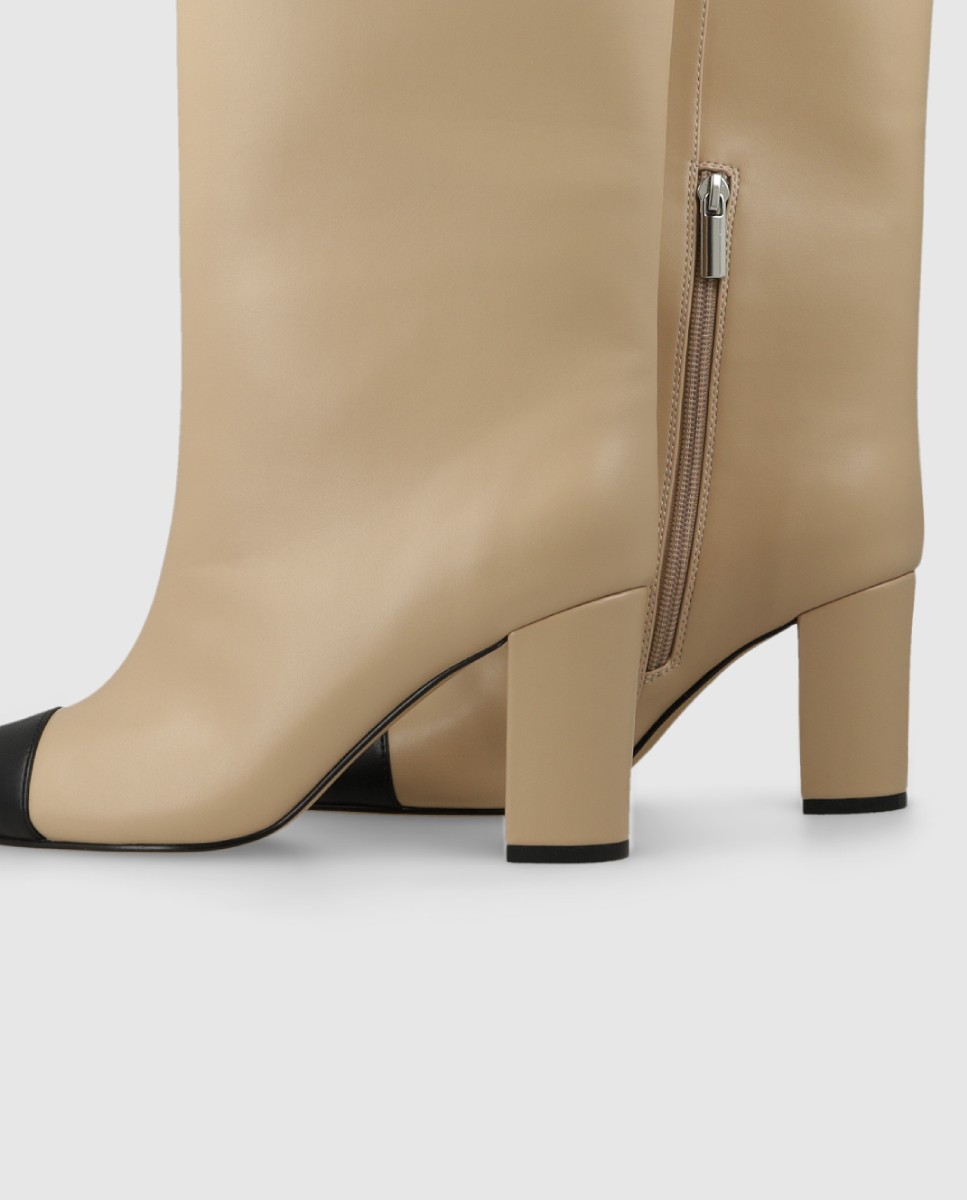 Botas de mujer altas con caña ancha - Lodi - Beige Beige-2