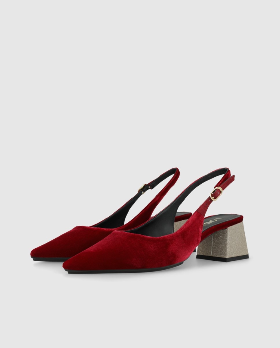 Imagen 3 de Zapatos de salón de mujer en terciopelo - Lodi - Rojo Rojo