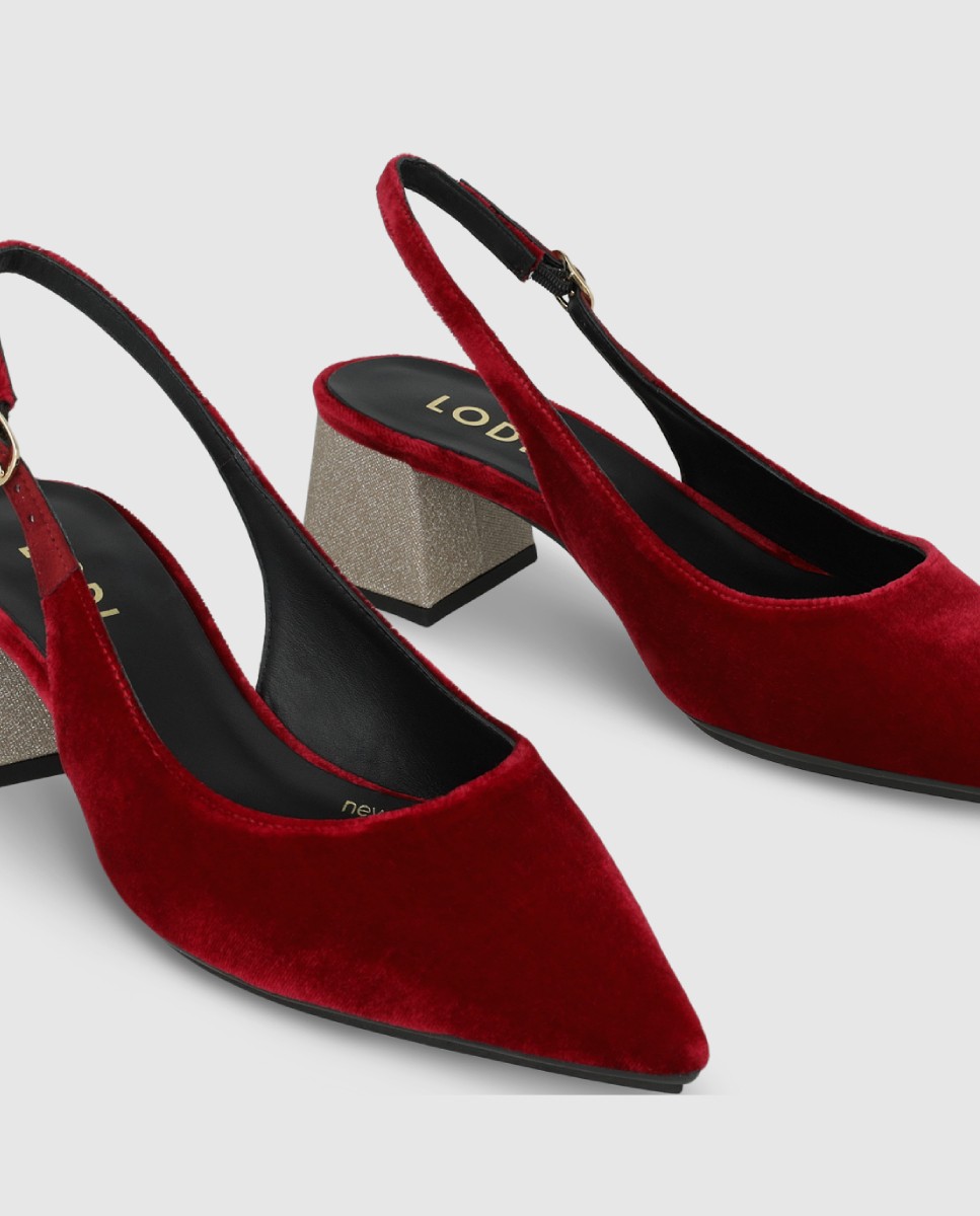 Imagen 4 de Zapatos de salón de mujer en terciopelo - Lodi - Rojo Rojo