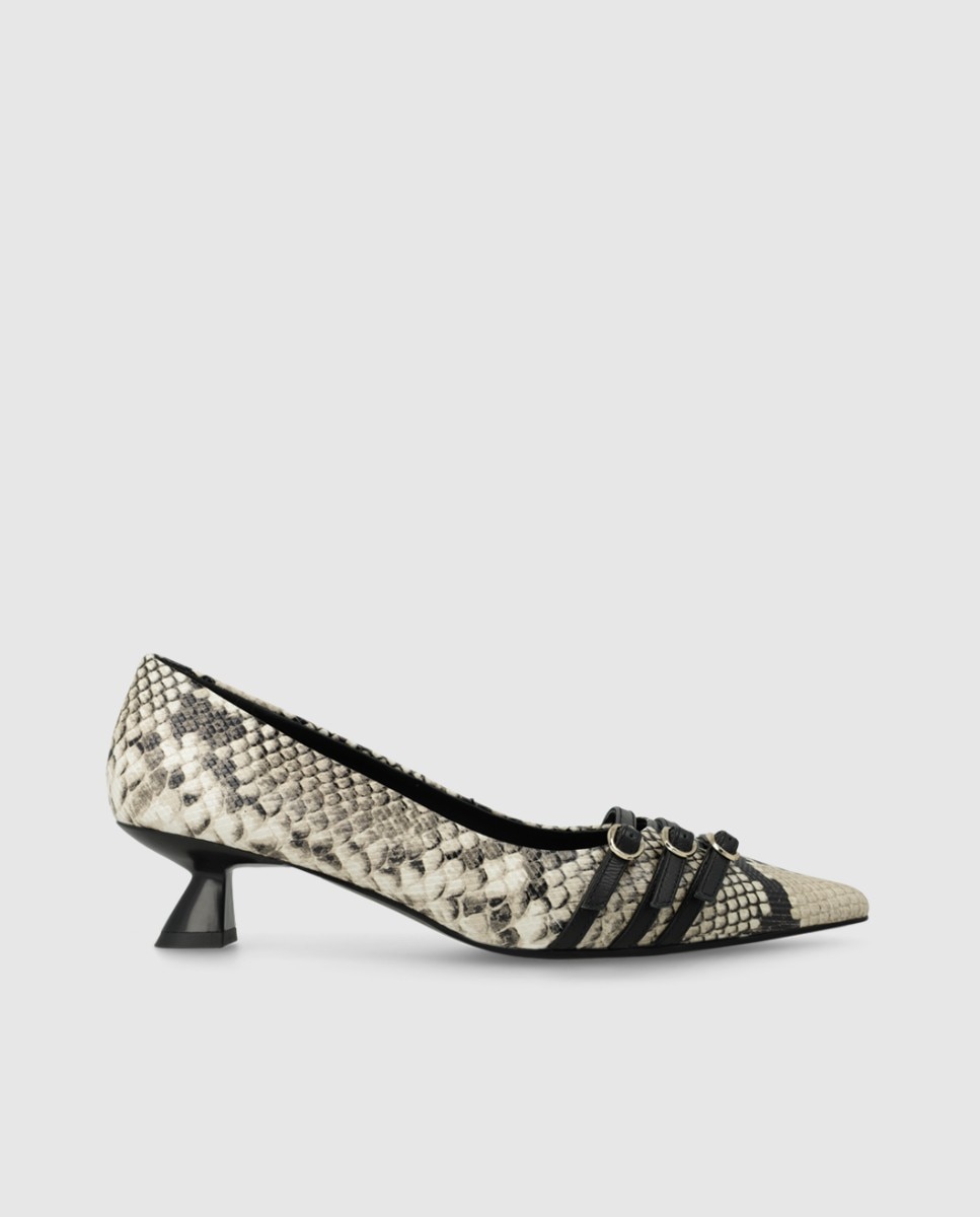 Imagen 1 de Zapatos de salón de mujer en piel efecto animal print - Lodi - Beige/Marrón Beige/Marrón