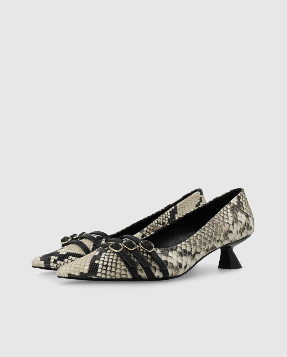 Imagen 3 de Zapatos de salón de mujer en piel efecto animal print - Lodi - Beige/Marrón Beige/Marrón