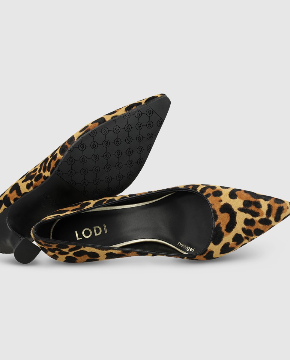 Zapatos de salón de mujer en piel efecto animal print - Lodi - Marrón Marrón-4