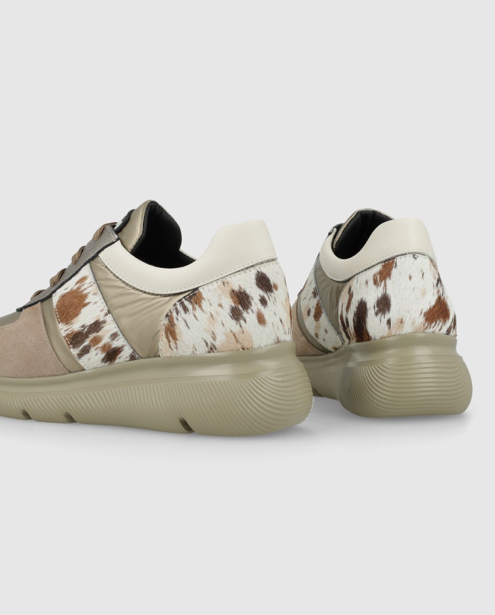 Zapatillas de mujer en pieles combinadas - Lodi - Beige Beige-2