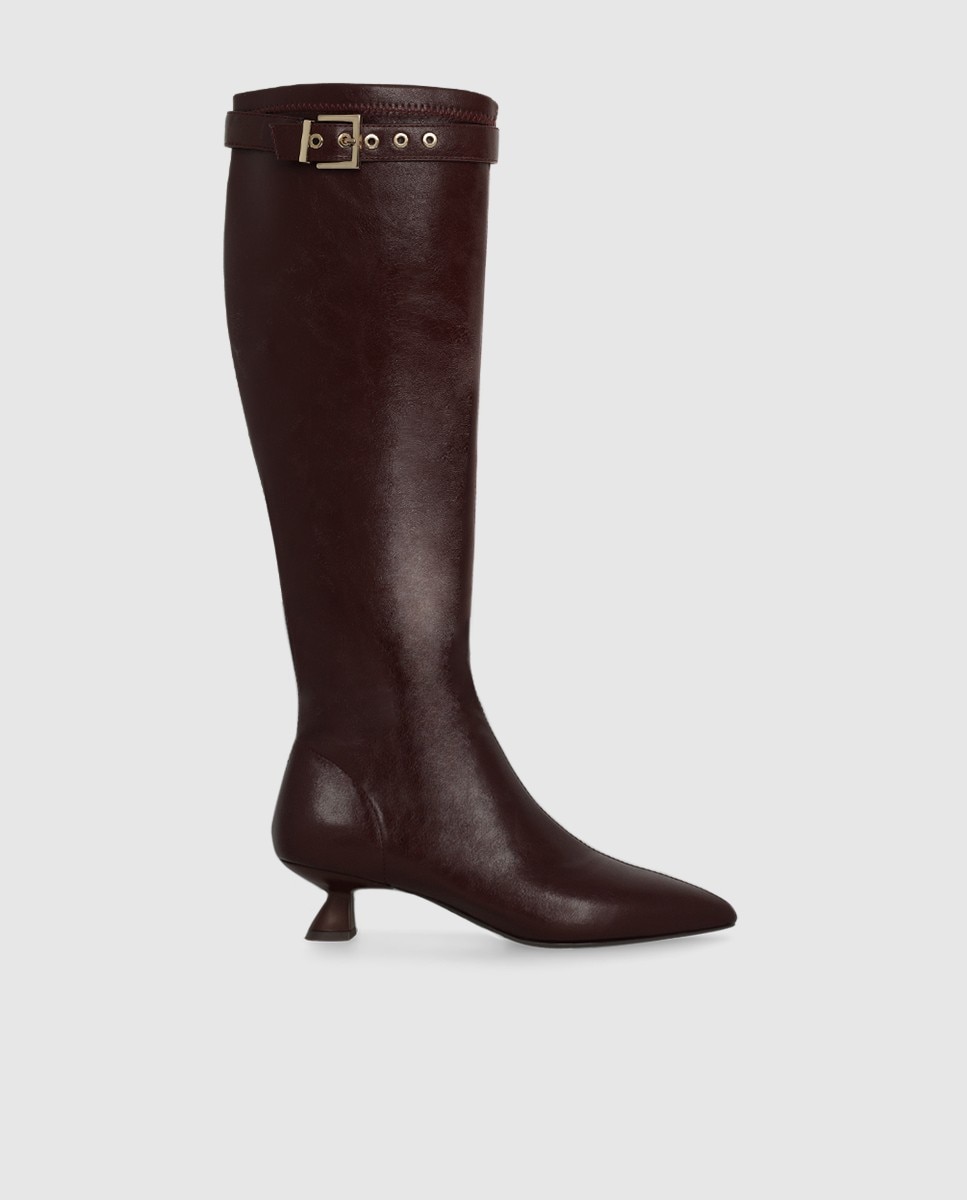 Botas de mujer altas con adorno - Lodi - Marrón oscuro Marrón oscuro-1