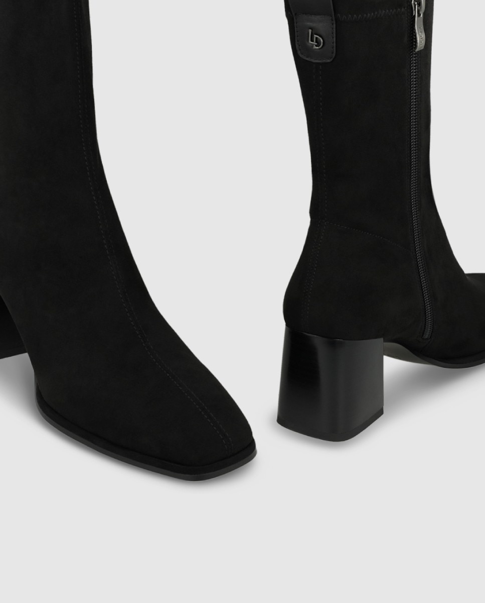 Botines de mujer en antelina con tacón - Lodi - Negro Negro-4