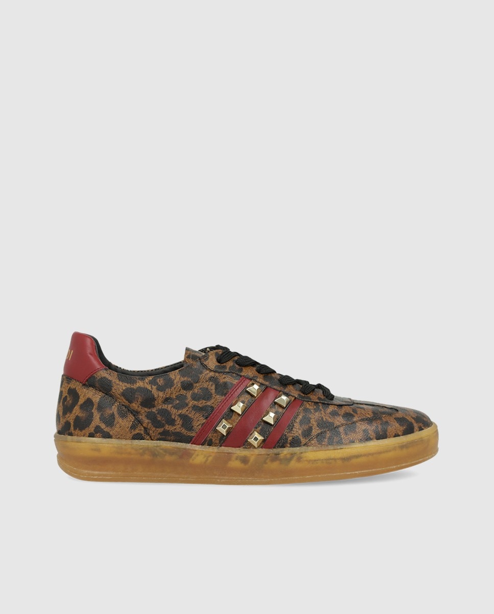 Lodi - Zapatillas de mujer en piel efecto animal print con tachas.