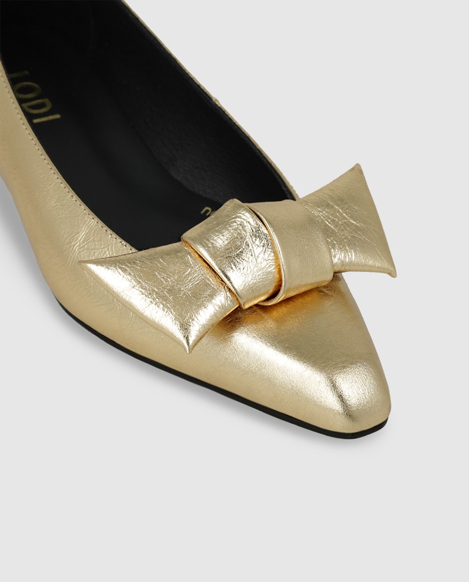 Imagen 4 de Zapatos de salón de mujer en piel metalizada - Lodi - Dorado Dorado