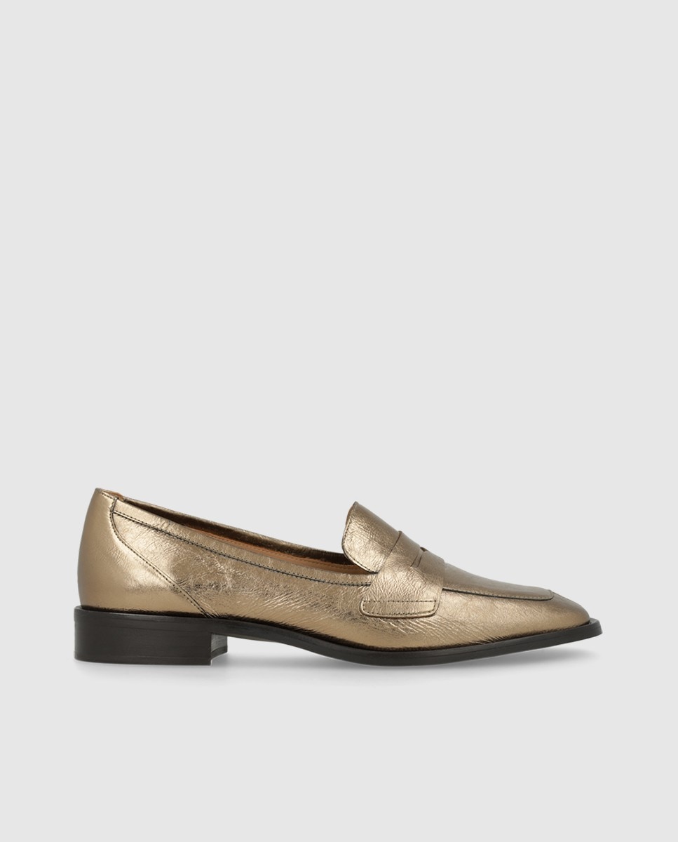Lodi - Mocasines de mujer en piel metalizada.