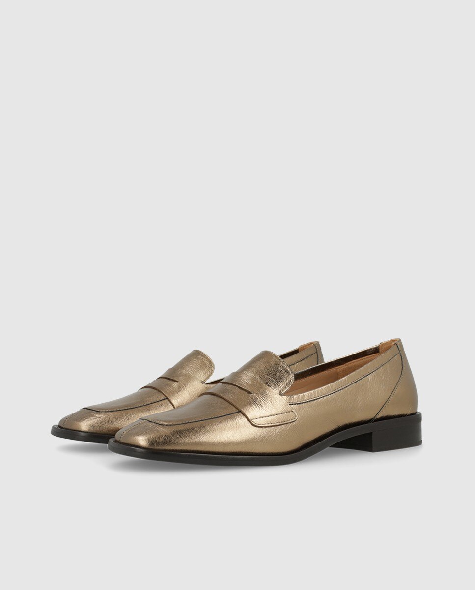 Mocasines de mujer en piel metalizada - Lodi - Dorado Dorado-3