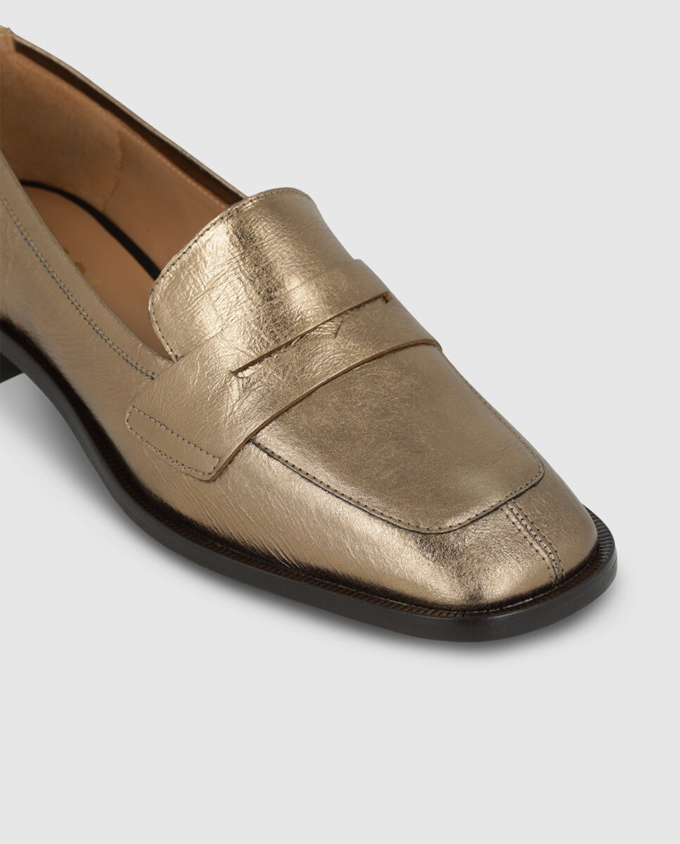 Mocasines de mujer en piel metalizada - Lodi - Dorado Dorado-2