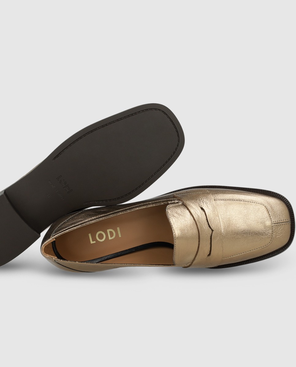 Mocasines de mujer en piel metalizada - Lodi - Dorado Dorado-4