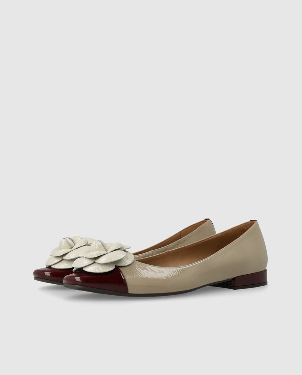 Bailarinas de mujer en piel efecto charol - Lodi - Beige Beige-3