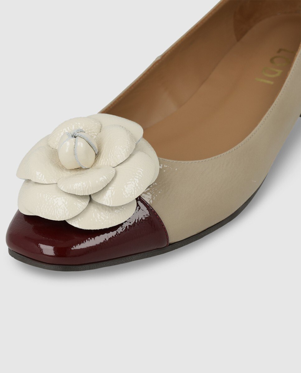 Bailarinas de mujer en piel efecto charol - Lodi - Beige Beige-4