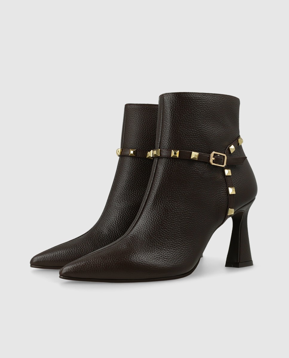 Botines de mujer en piel con tachas - Lodi - Negro Negro-3