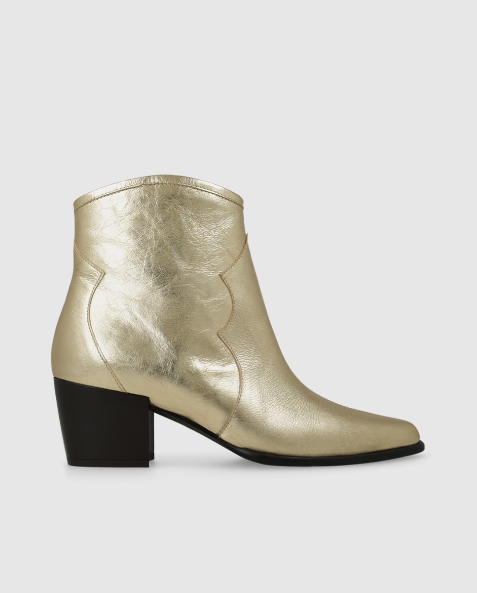 Botines de mujer en piel metalizada - Lodi - Dorado Dorado-1