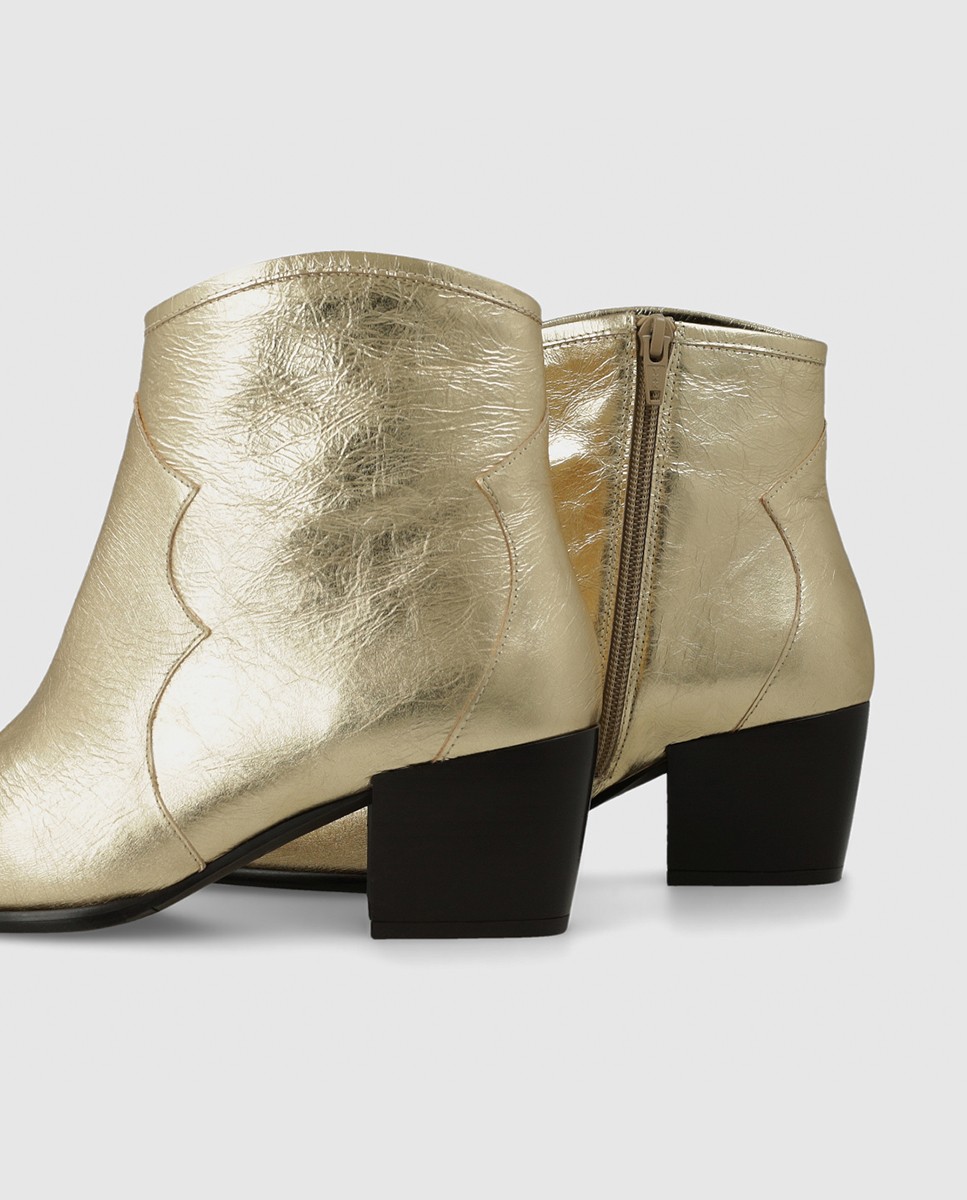 Botines de mujer en piel metalizada - Lodi - Dorado Dorado-2
