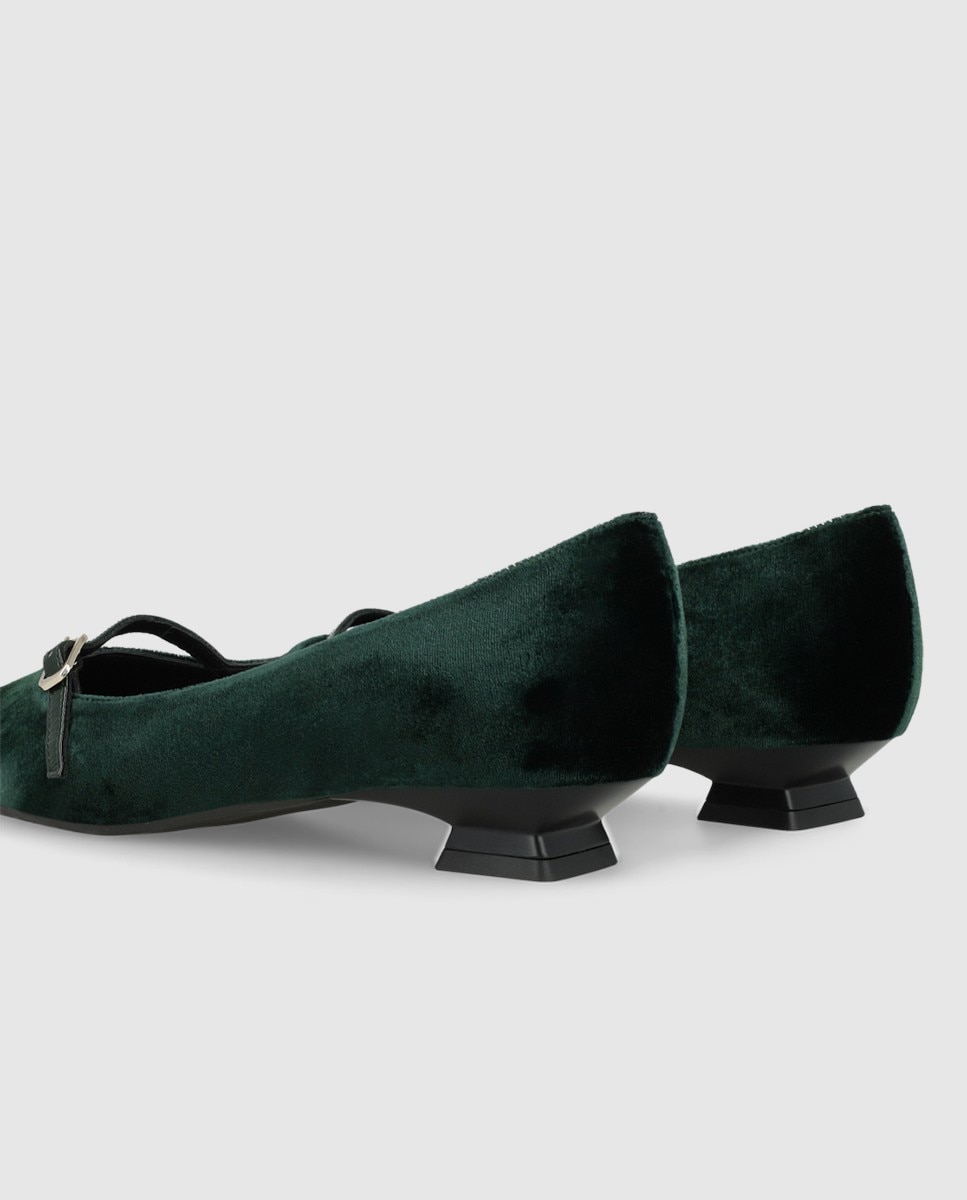 Zapatos de salón de mujer en terciopelo - Lodi - Negro / Verde Negro / Verde-2