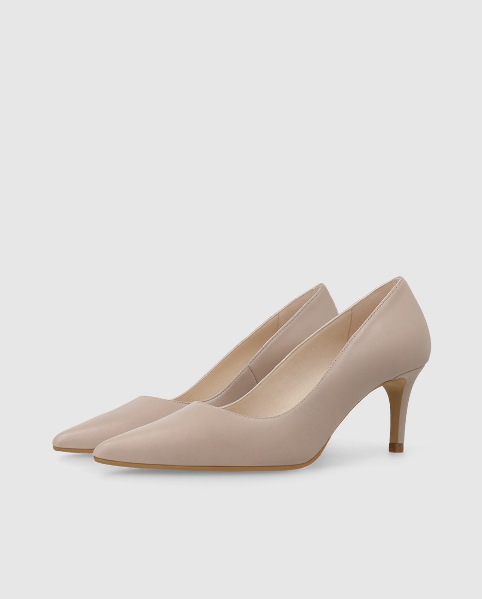 Zapatos de salón de mujer en piel con tacón - Lodi - Beige Beige-3
