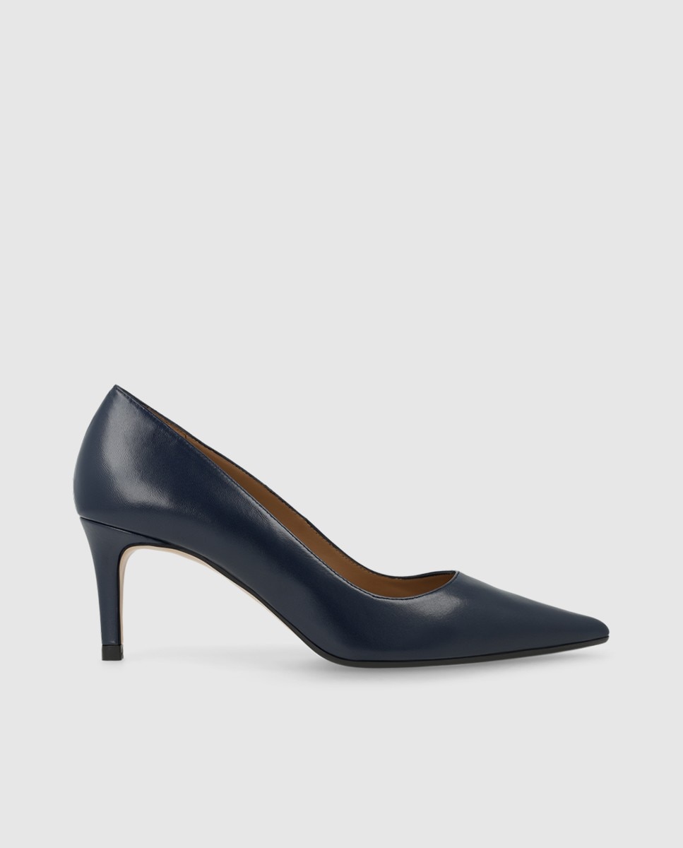 Zapatos de salón de mujer en piel con tacón - Lodi - Azul marino Azul marino-1