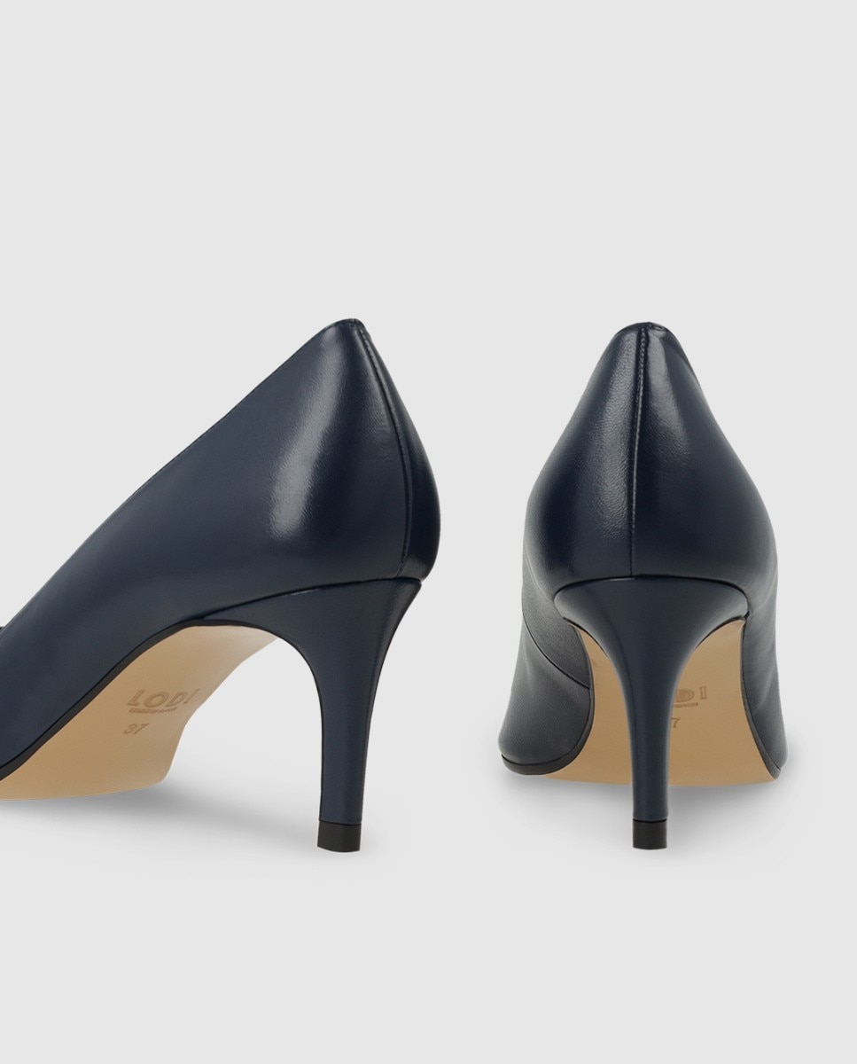 Zapatos de salón de mujer en piel con tacón - Lodi - Azul marino Azul marino-2