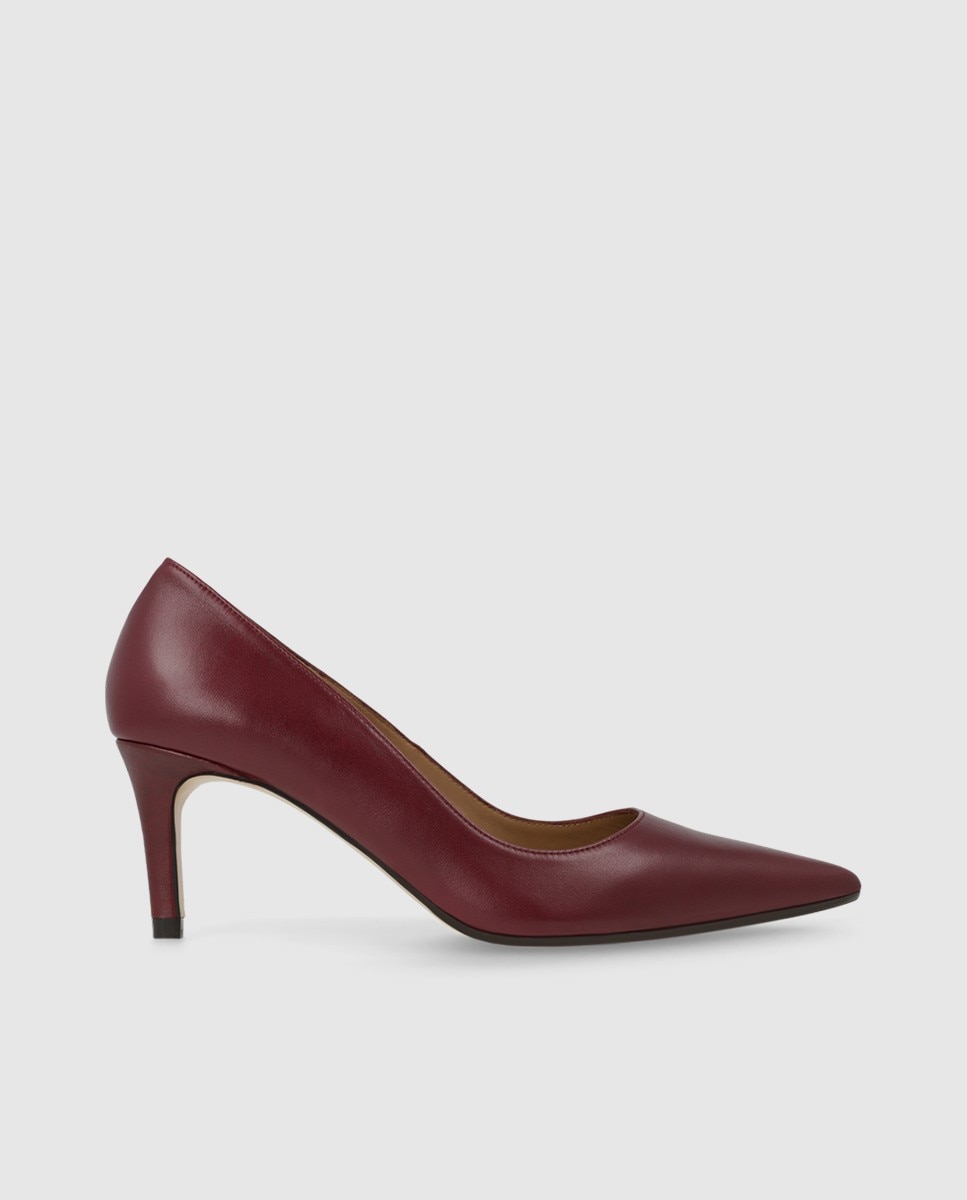 Zapatos de salón de mujer en piel con tacón - Lodi - Burdeos Burdeos-1