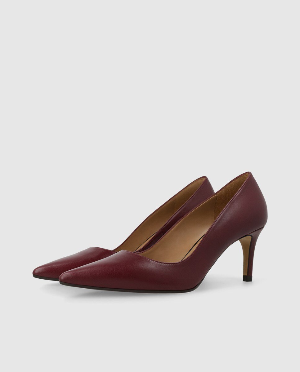 Zapatos de salón de mujer en piel con tacón - Lodi - Burdeos Burdeos-3