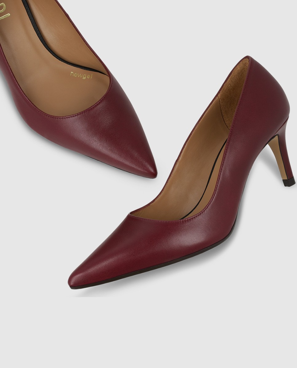 Zapatos de salón de mujer en piel con tacón - Lodi - Burdeos Burdeos-4