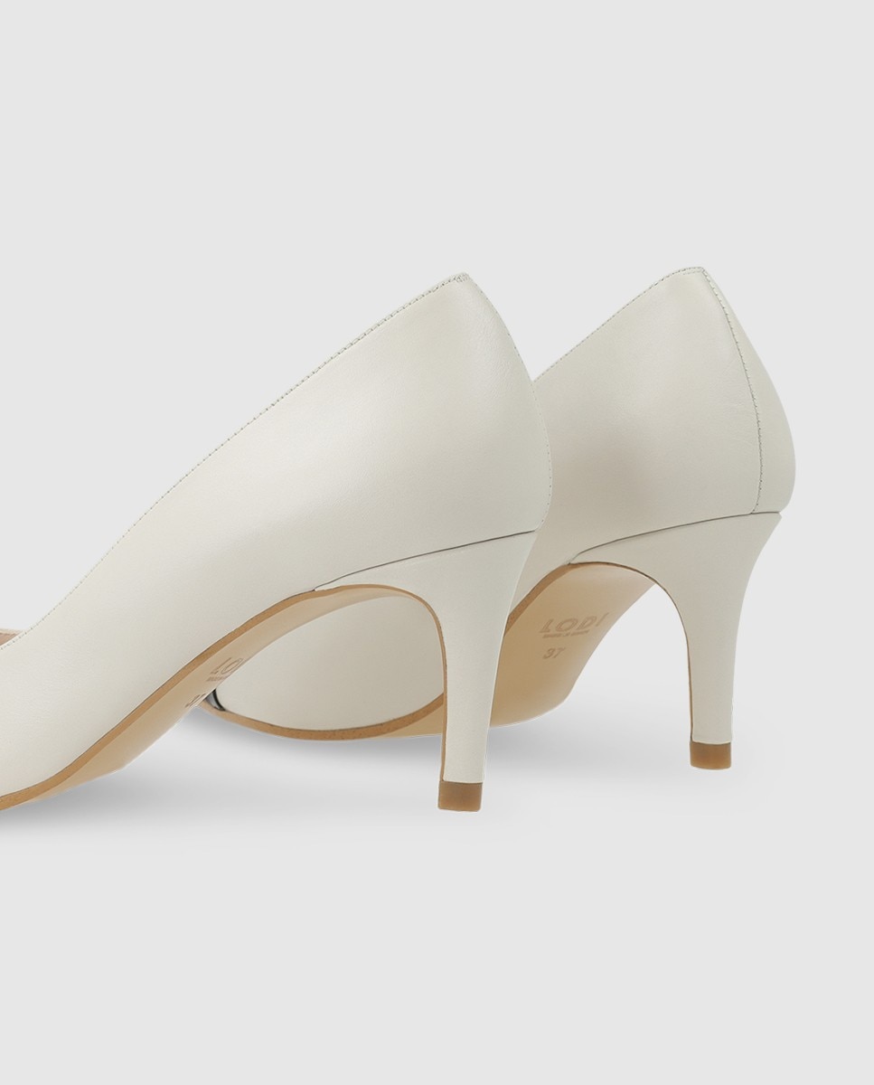 Zapatos de salón de mujer en piel con lazo - Lodi - Blanco Blanco-2
