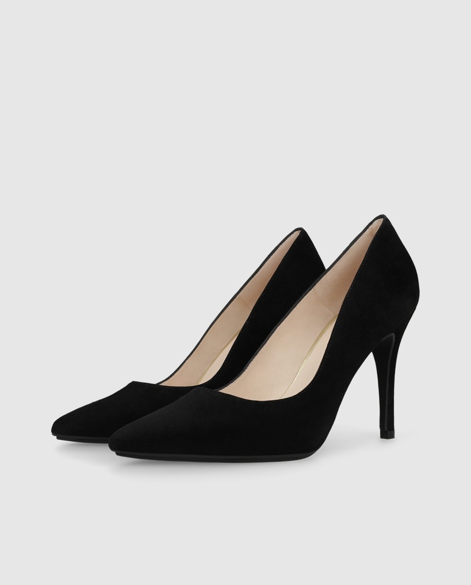 Zapatos de salón de mujer en ante con tacón - Lodi - Negro Negro-3