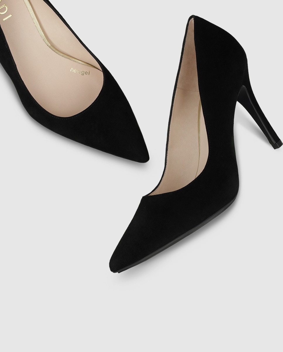 Zapatos de salón de mujer en ante con tacón - Lodi - Negro Negro-4