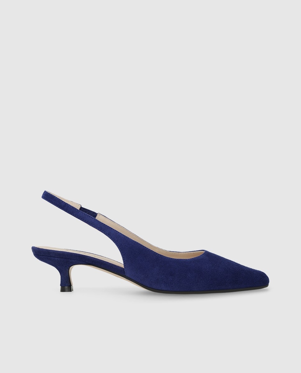 Zapatos de salón destalonados de mujer en ante - Lodi - Azul Azul-1