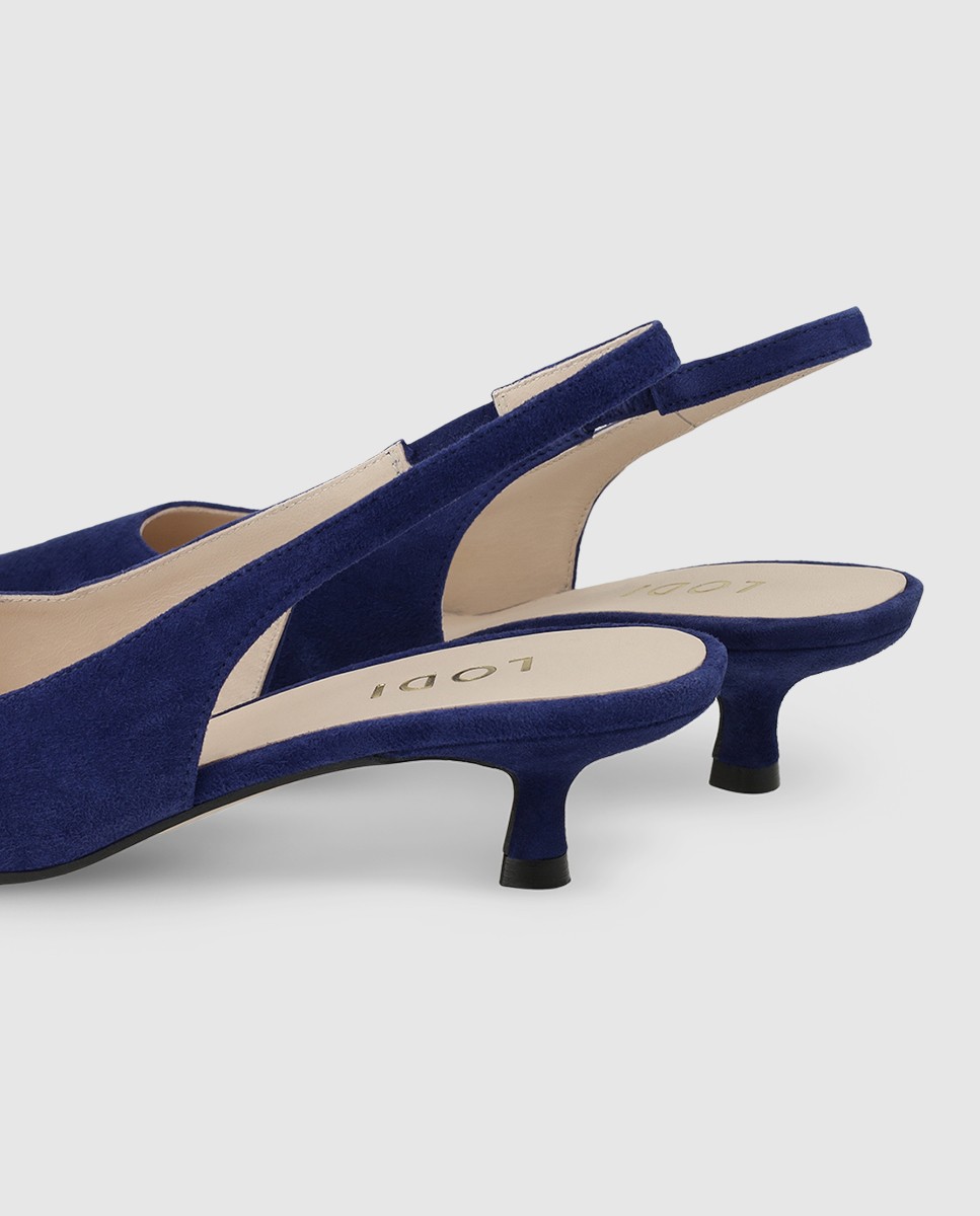 Zapatos de salón destalonados de mujer en ante - Lodi - Azul Azul-2