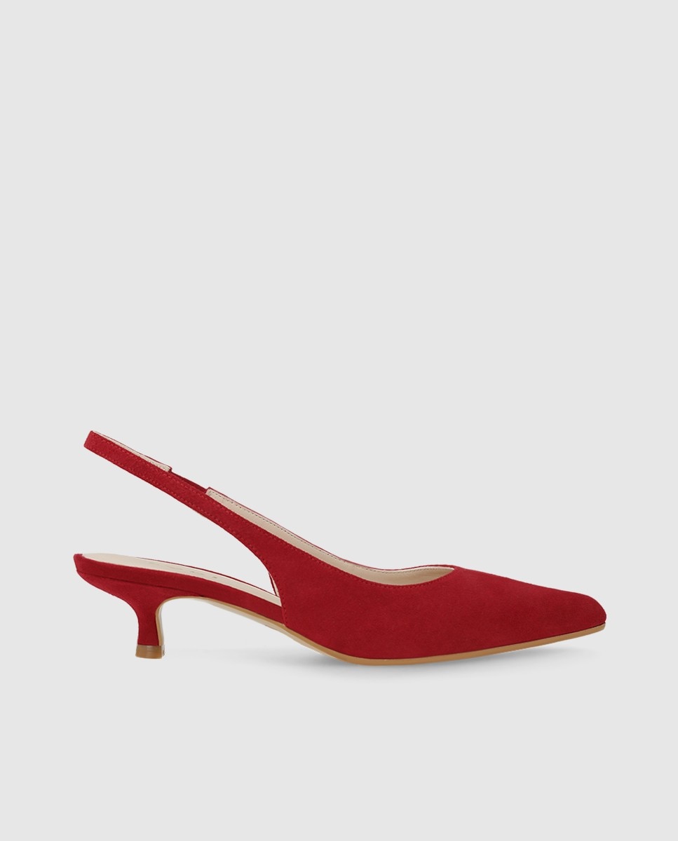 Zapatos de salón destalonados de mujer en ante - Lodi - Rojo Rojo-1
