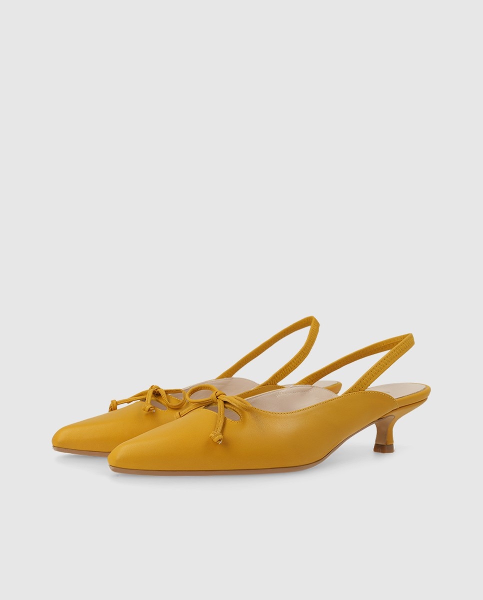 Mules de mujer en piel con lazo - Lodi - Amarillo Amarillo-3