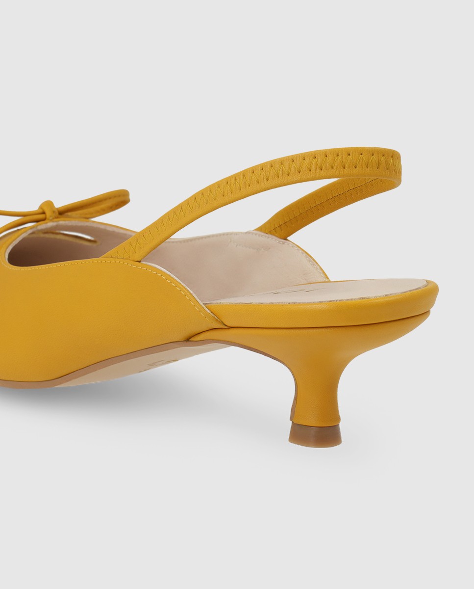 Mules de mujer en piel con lazo - Lodi - Amarillo Amarillo-2