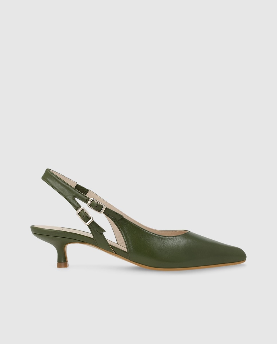 Zapatos de salón destalonados de mujer en piel