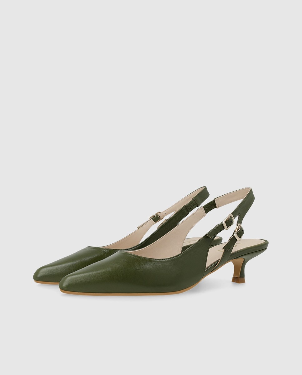 Zapatos de salón destalonados de mujer en piel - Lodi - Verde Verde-3