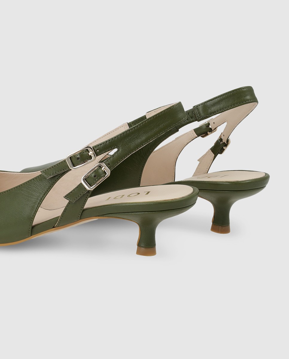 Zapatos de salón destalonados de mujer en piel - Lodi - Verde Verde-2