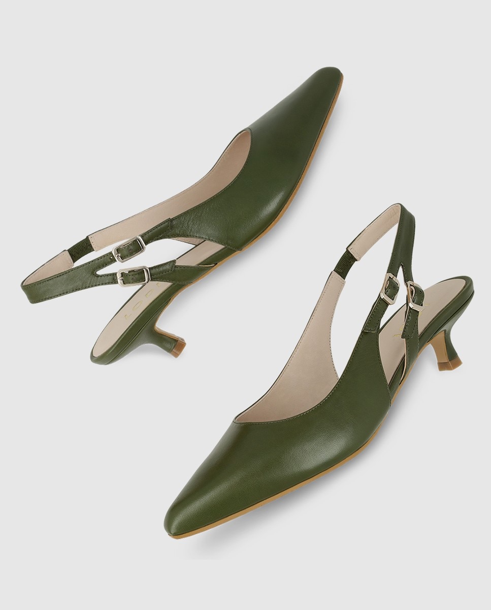 Zapatos de salón destalonados de mujer en piel - Lodi - Verde Verde-4