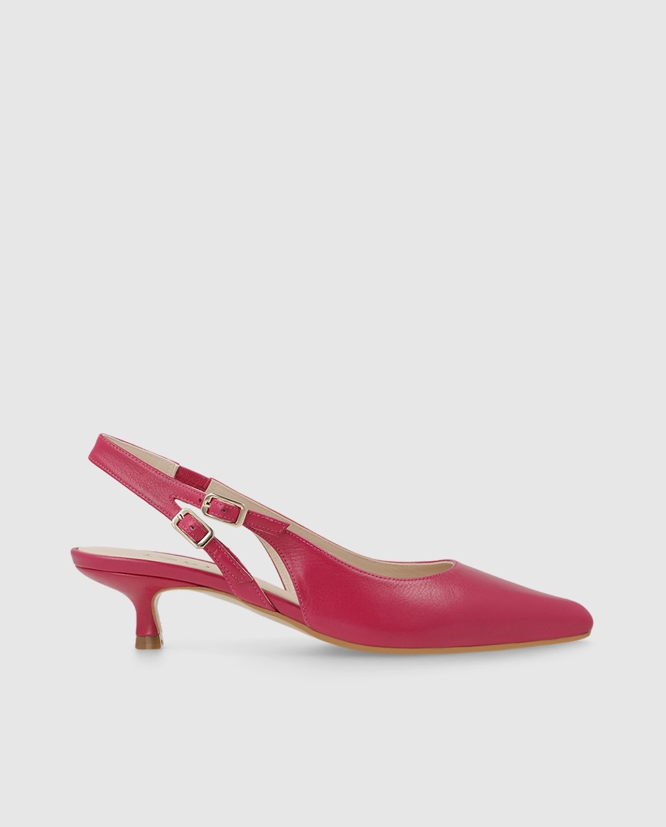 Imagen 0 de Zapatos de salón destalonados de mujer en piel Rosa