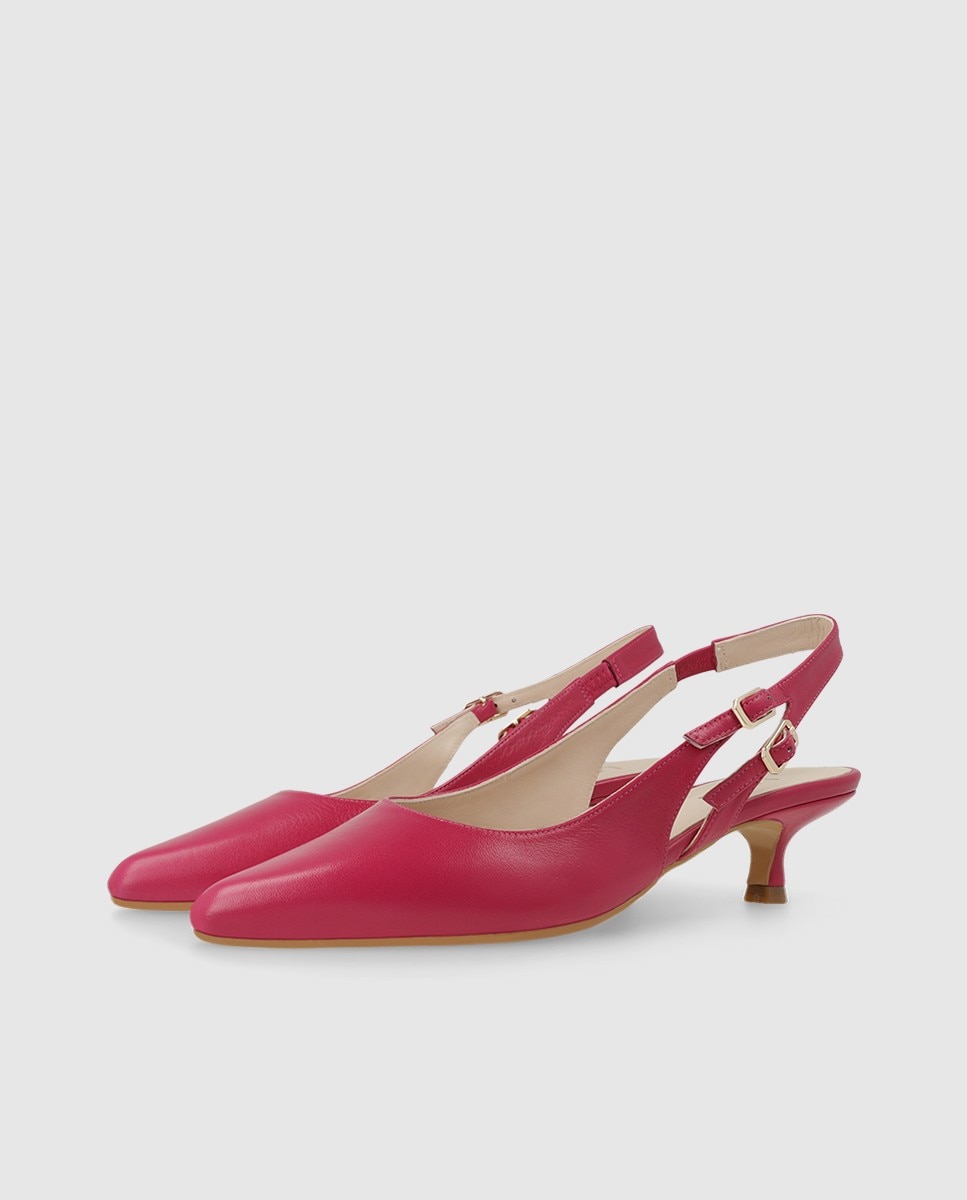 Zapatos de salón destalonados de mujer en piel - Lodi - Rosa Rosa-3