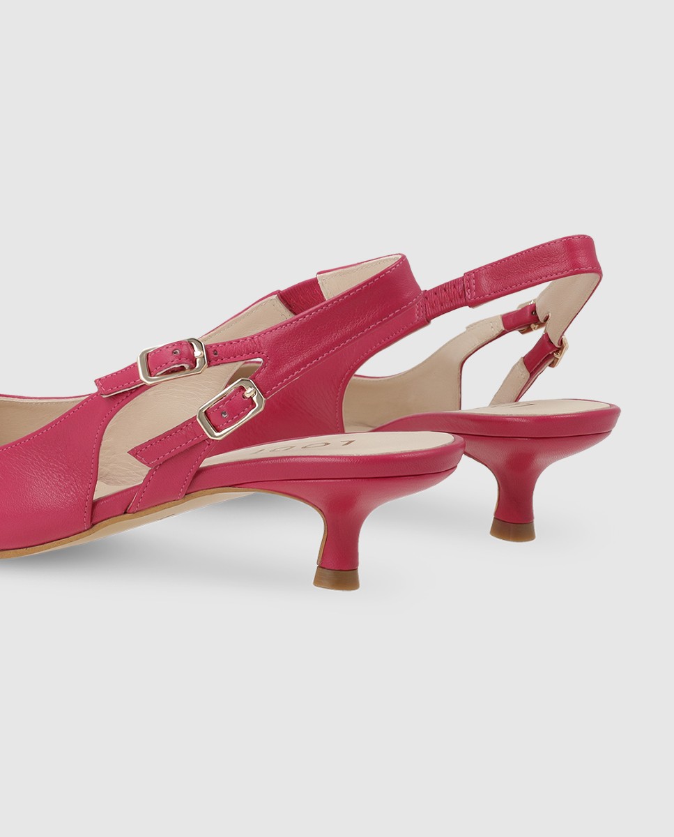 Zapatos de salón destalonados de mujer en piel - Lodi - Rosa Rosa-2