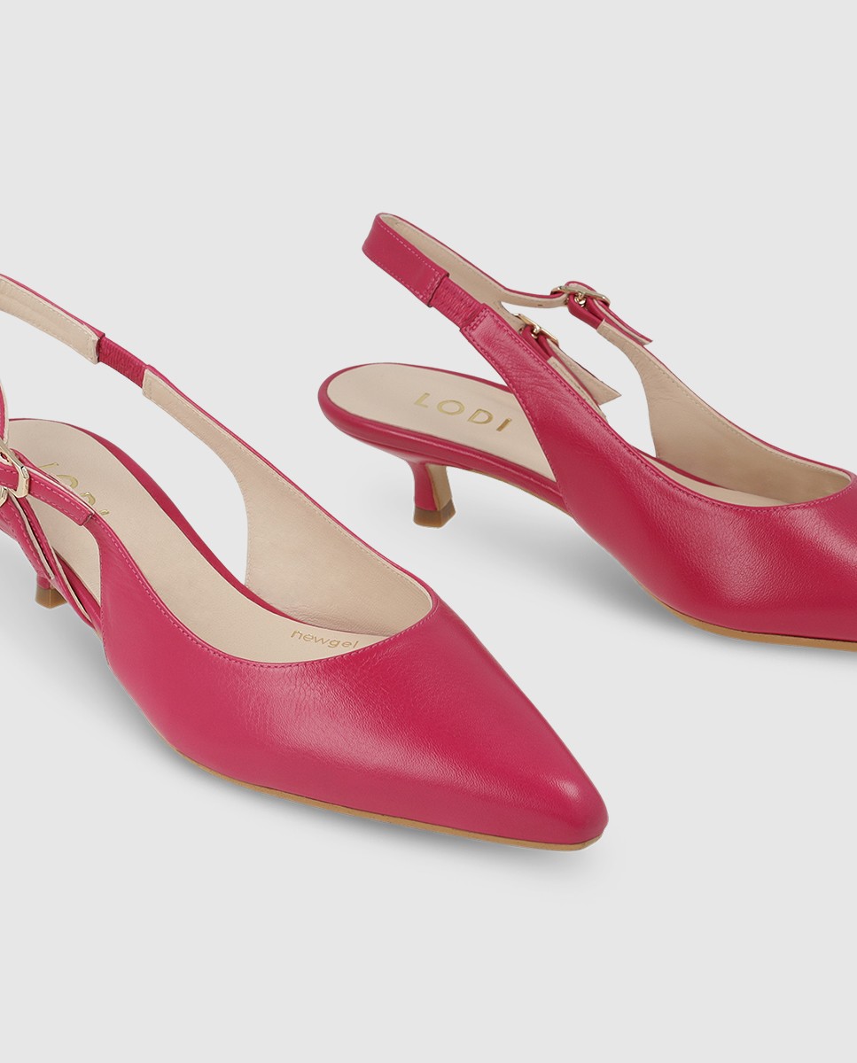 Zapatos de salón destalonados de mujer en piel - Lodi - Rosa Rosa-4