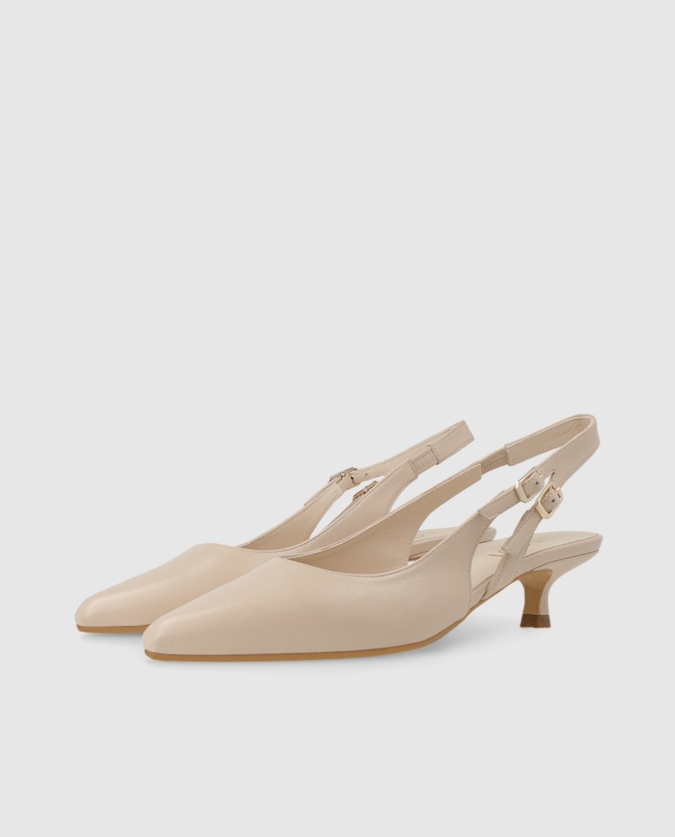 Zapatos de salón destalonados de mujer en piel - Lodi - Natural Natural-3