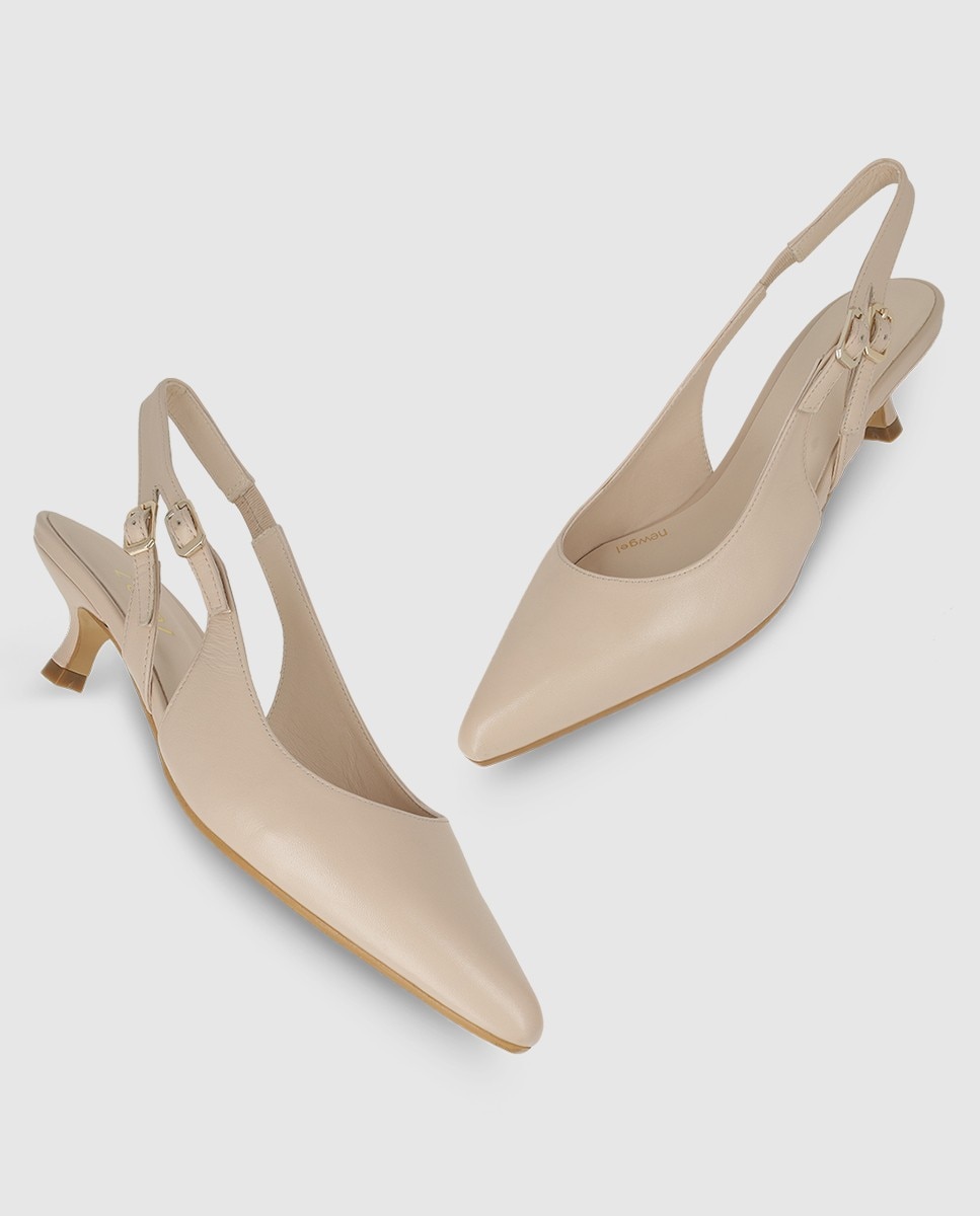 Zapatos de salón destalonados de mujer en piel - Lodi - Natural Natural-4